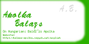 apolka balazs business card